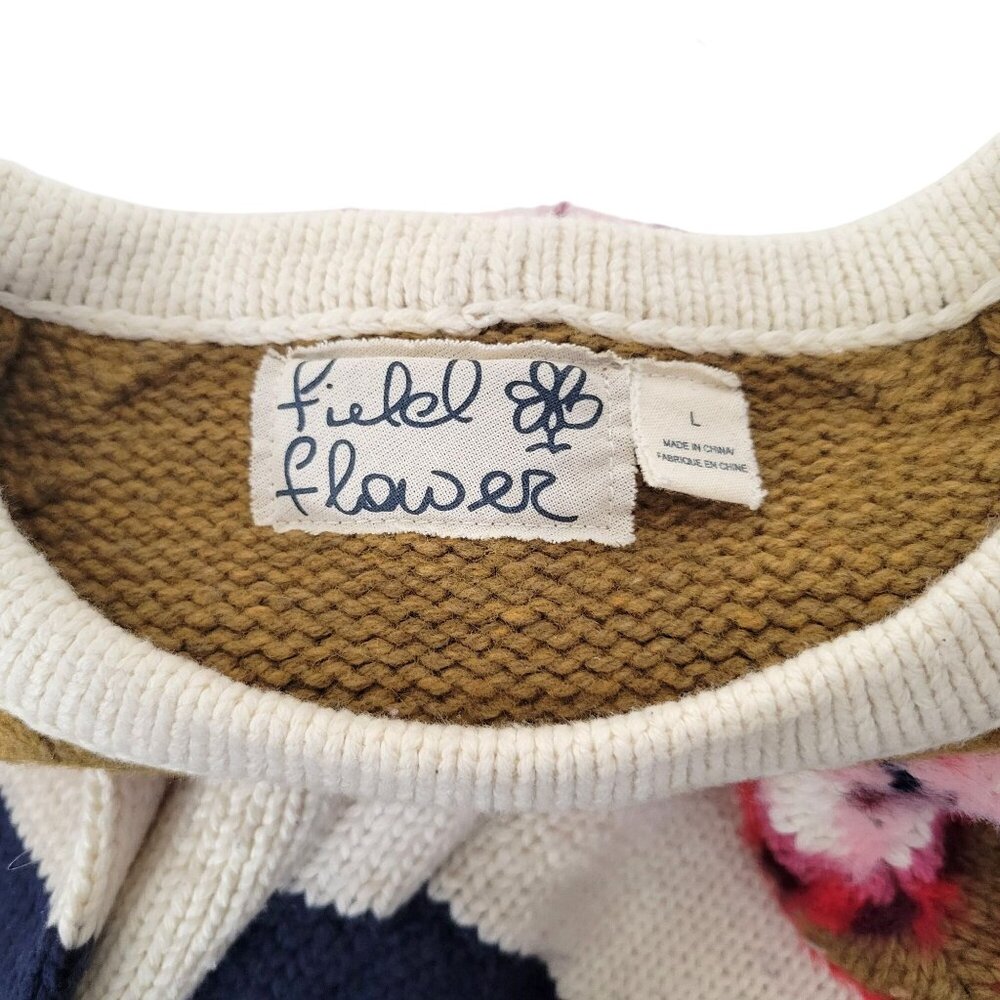 Field Flower Women's Fair Isle Knit Sweater Multicolor Long Sleeve Wool Blend Si - Picture 4 of 5